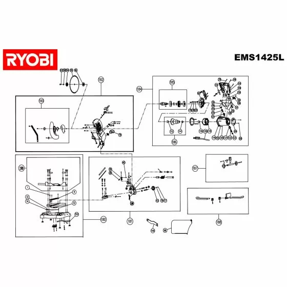 Ryobi EMS1425L Spare Parts List Type: 1000013636